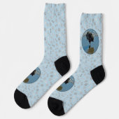 Keeshond Ballettfotos - Niedliche Original Dog Art Socken (Linkes Detail)