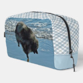 Keeshond Ballettfotos Niedliche Original Dog Art Waschbeutel (Rechte Ecke)