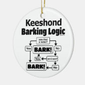 Keeshond Barking Logic Keramik Ornament (Links)