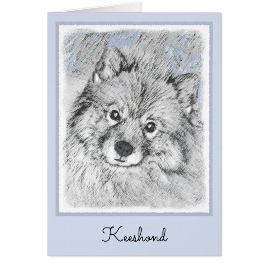 Keeshond Beth Painting - Niedliche Originalkunst d (Vorne)