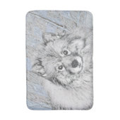 Keeshond Beth Painting - Niedliche Originalkunst d Badematte (Vorderseite Vertikal)