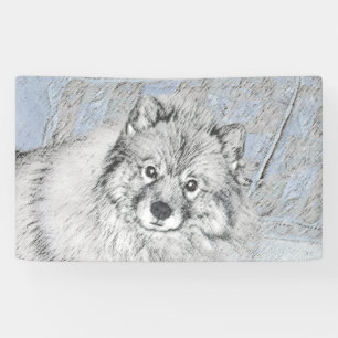 Keeshond Beth Painting - Niedliche Originalkunst d Banner