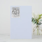 Keeshond Beth Painting - Niedliche Originalkunst d Briefpapier (Stehend Vorderseite)