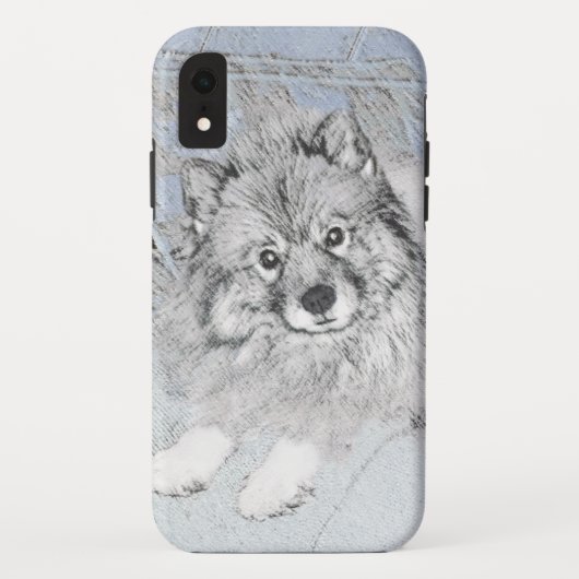 Keeshond Beth Painting - Niedliche Originalkunst d Case-Mate iPhone Hülle (Rückseite)