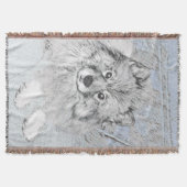 Keeshond Beth Painting - Niedliche Originalkunst d Decke (Vorderseite)