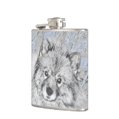 Keeshond Beth Painting - Niedliche Originalkunst d Flachmann (Links)