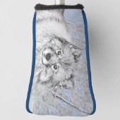 Keeshond Beth Painting - Niedliche Originalkunst d Golf Headcover (Rotieren 90)
