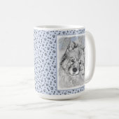 Keeshond Beth Painting - Niedliche Originalkunst d Kaffeetasse (VorderseiteRechts)