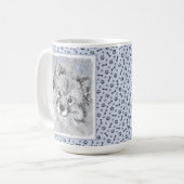 Keeshond Beth Painting - Niedliche Originalkunst d Kaffeetasse (Vorderseite Links)
