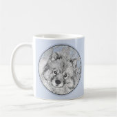 Keeshond Beth Painting - Niedliche Originalkunst d Kaffeetasse (Links)