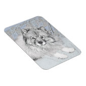 Keeshond Beth Painting - Niedliche Originalkunst d Magnet (Rechte Seite)
