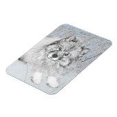 Keeshond Beth Painting - Niedliche Originalkunst d Magnet (Linke Seite)