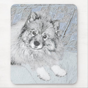 Keeshond Beth Painting - Niedliche Originalkunst d Mousepad