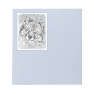 Keeshond Beth Painting - Niedliche Originalkunst d Notizblock