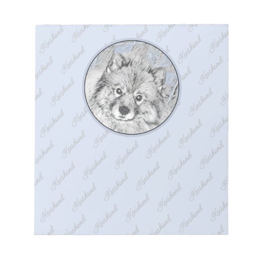 Keeshond Beth Painting - Niedliche Originalkunst d Notizblock (Vorderseite)