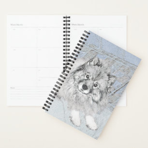Keeshond Beth Painting - Niedliche Originalkunst d Planer