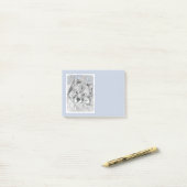 Keeshond Beth Painting - Niedliche Originalkunst d Post-it Klebezettel (Auf Schreibtisch)