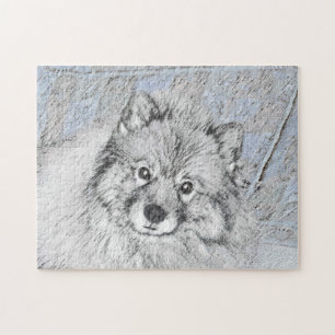 Keeshond Beth Painting - Niedliche Originalkunst d Puzzle