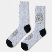 Keeshond Beth Painting - Niedliche Originalkunst d Socken (Linkes Detail)
