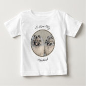 Keeshond Brothers Painting - Original Dog Art Baby T-shirt (Vorderseite)