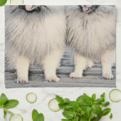 Keeshond Brothers Painting - Original Dog Art Geschirrtuch (Gefaltet)