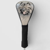 Keeshond Brothers Painting - Original Dog Art Golf Headcover (Vorderseite)