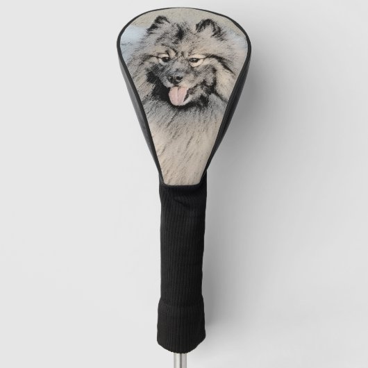 Keeshond Brothers Painting - Original Dog Art Golf Headcover (Vorderseite)