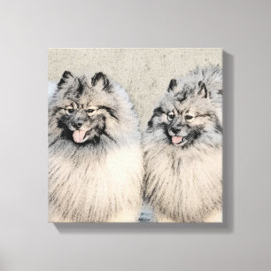 Keeshond Brothers Painting - Original Dog Art Leinwanddruck