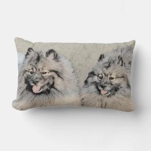 Keeshond Brothers Painting - Original Dog Art Lendenkissen
