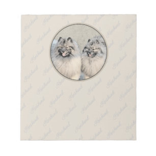 Keeshond Brothers Painting - Original Dog Art Notizblock