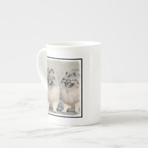 Keeshond Brothers Painting - Original Dog Art Porzellantasse