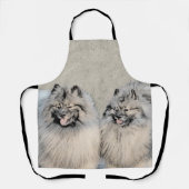 Keeshond Brothers Painting - Original Dog Art Schürze (Vorderseite)
