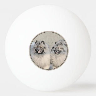 Keeshond Brothers Painting - Original Dog Art Tischtennisball