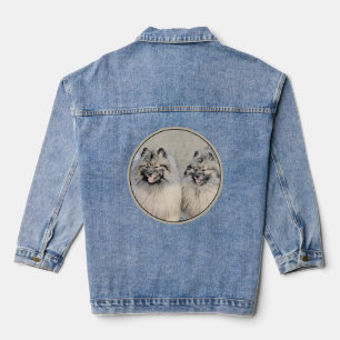 Keeshond Brüder Malerei - Originale Hunde Kunst Jeansjacke