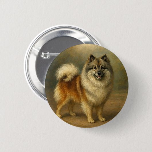 Keeshond Button (Vorne & Hinten)