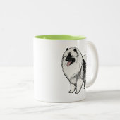Keeshond Cartoon Dog | Niedlich Keesie Zweifarbige Tasse (VorderseiteRechts)