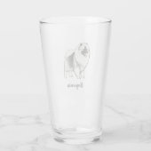 Keeshond Cartoon Dog Personalisiert Keesie Lover Glas (Rückseite)