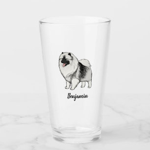 Keeshond Cartoon Dog Personalisiert Keesie Lover Glas