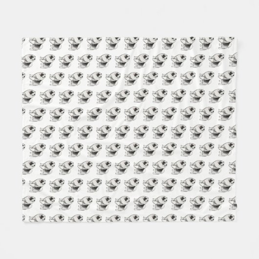 Keeshond-Cartoon-Hundemuster Fleecedecke (Vorderseite (Horizontal))