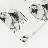 Keeshond-Cartoon-Hundemuster Fleecedecke (Ecke)