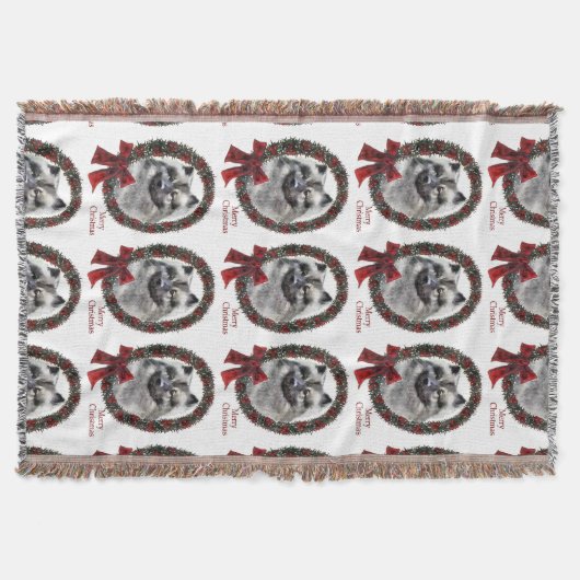 Keeshond Christmas Decke (Vorderseite)