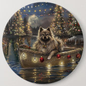 Keeshond Christmas Festive Voyage Button (Vorderseite)