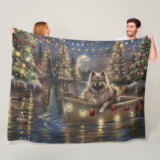 Keeshond Christmas Festive Voyage Fleecedecke (Beispiel)