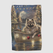 Keeshond Christmas Festive Voyage Golfhandtuch (Vorderseite)