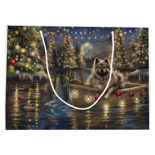 Keeshond Christmas Festive Voyage Große Geschenktüte (Rückseite)
