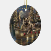 Keeshond Christmas Festive Voyage Keramik Ornament (Rechts)