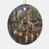 Keeshond Christmas Festive Voyage Keramik Ornament (Links)