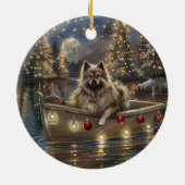 Keeshond Christmas Festive Voyage Keramik Ornament (Hinten)