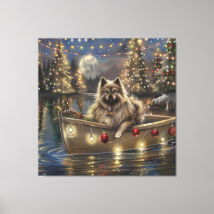 Keeshond Christmas Festive Voyage Leinwanddruck