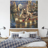 Keeshond Christmas Festive Voyage Leinwanddruck (Insitu (Schlafzimmer))